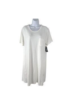 Kuhl Willa T-Shirt Dress L White Short Sleeve Organic Cotton NWT DR-1742